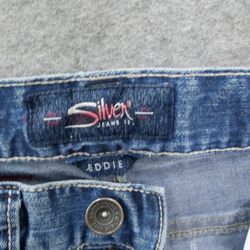 Silver Jeans Mens 32 Blue Eddie Straight Leg Mid Rise Zip Fly Denim